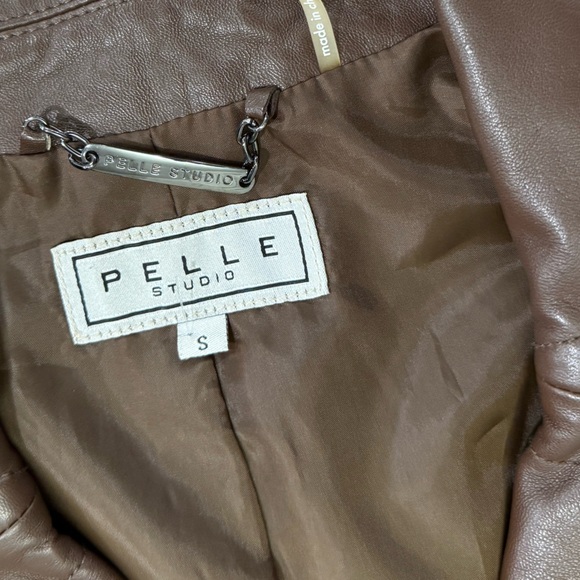 Vintage PELLE Studios Brown Buttery Soft Leather Jacket Size S - Picture 2 of 7